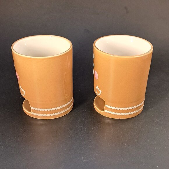 Pair of Indigo Gingerbread Cookie Pocket Mugs - Picture 2 of 6